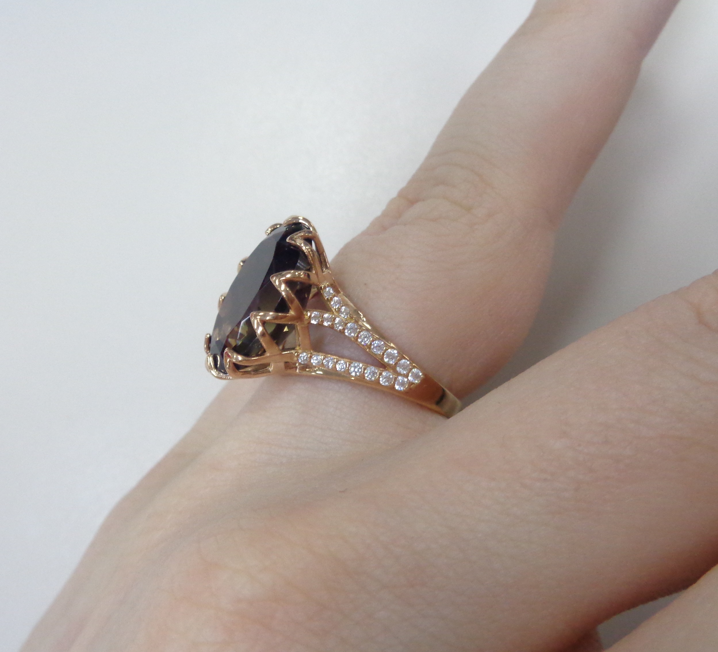 Серебряное кольцо с раухцитрином